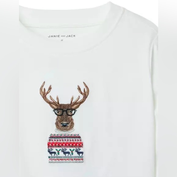 Janie and Jack Reindeer Tee size 7 - Picture 7 of 7